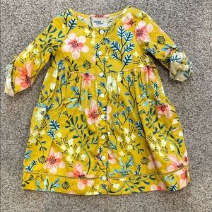 OshKosh B'gosh Yellow Floral Button-Front Dress with Pink and Blue Accents